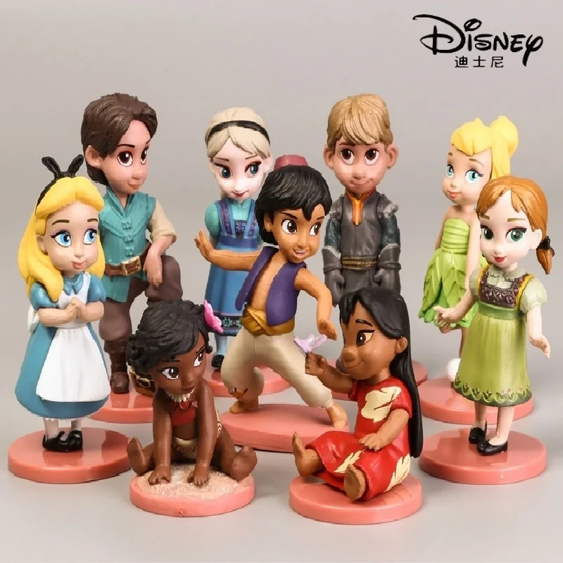 

9pcs/set Disney Princess Figurines Toys Frozen Elsa Anna Kristoff Moana Fairy Action Figure Decoration Dolls Kids Gift Figures