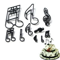 10pcs music notes cookie cutter plastic sugarcraft fondant cutters for sugar mass molds cake decorating tool baking cupcake mold
