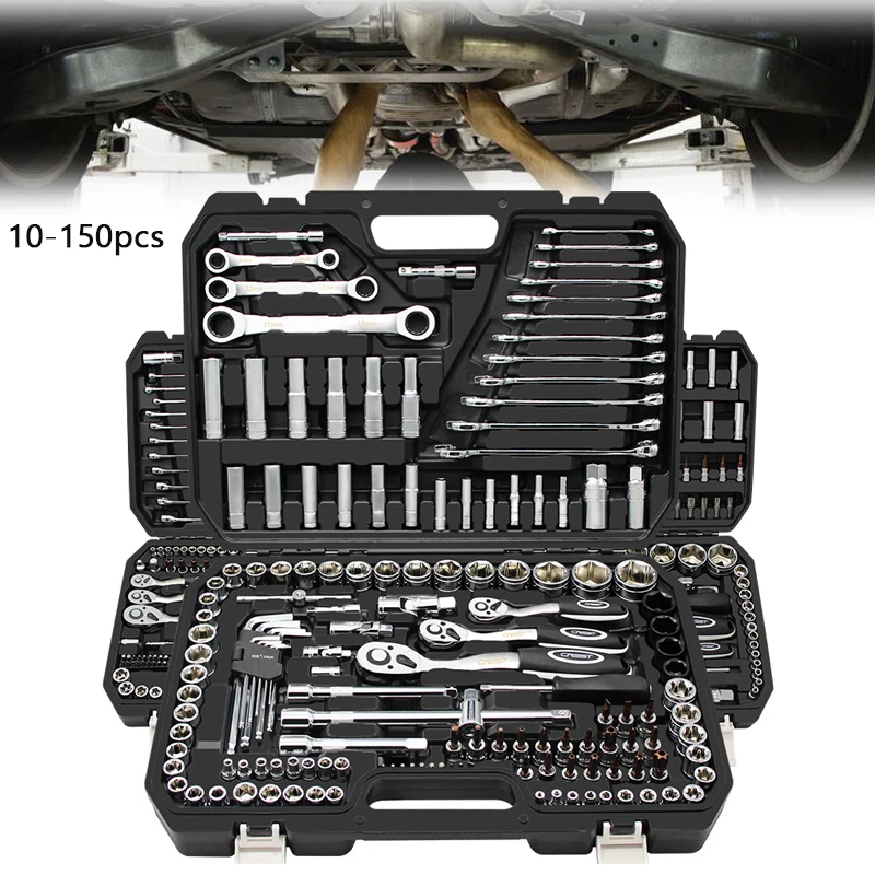 

General Wrench Tool Set Box 10/46/82/94/121/140/150pcs Car Repair Tool Set Mul-tifunctional Car Repair Tools Mechanic Tools Set