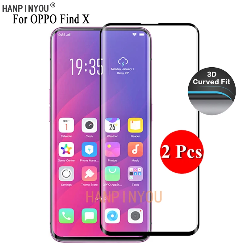 

2 шт./лот для OPPO Find X FindX 6,42 Дюйма 9H ультратонкая изогнутая 3d-защита для экрана с полным покрытием, закаленное стекло, защитная пленка