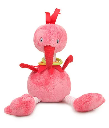 Flamingo Мягкая детская кроватка кровать коляска спиральная игрушка текстурированная Мобильная погремушка Висячие животные плюшевые игрушки Новорожденные Обучающие автокресла полотенце - Цвет: Flamingo