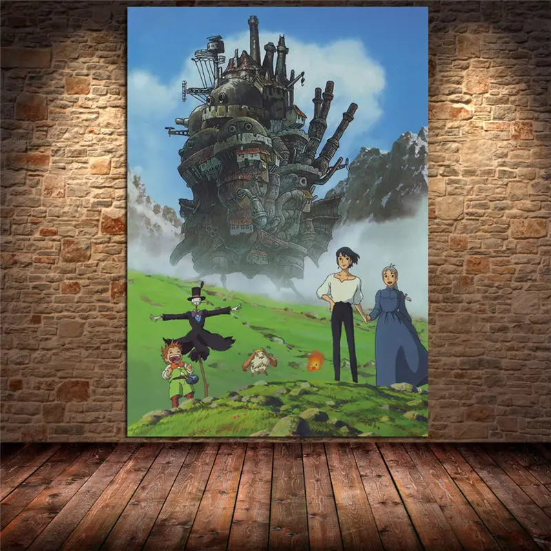 

Japan Anime Collection Howl's Moving Castle Miyazaki Canvas Painting Poster Prints Wall Art Picture Living Room Cuadros Unframed