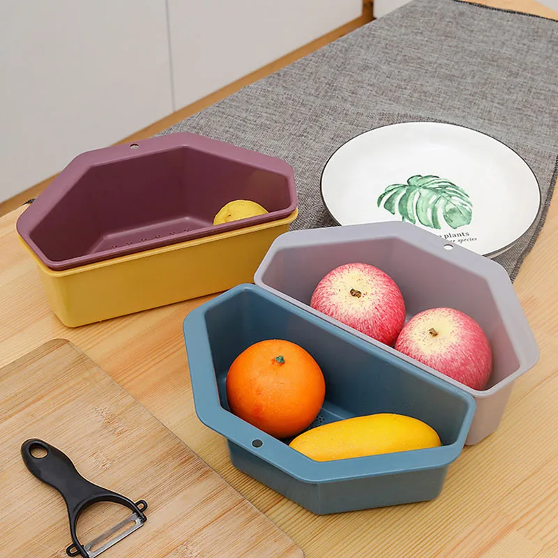 

Punch-free sucker kitchen sink drain basket single layer fruit vegetable vegetable sink plastic household hanging drain rack