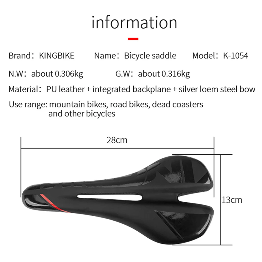 Седло для велосипеда KINGBIKE дышащее мягкое седло из ПУ кожи горных велосипедов