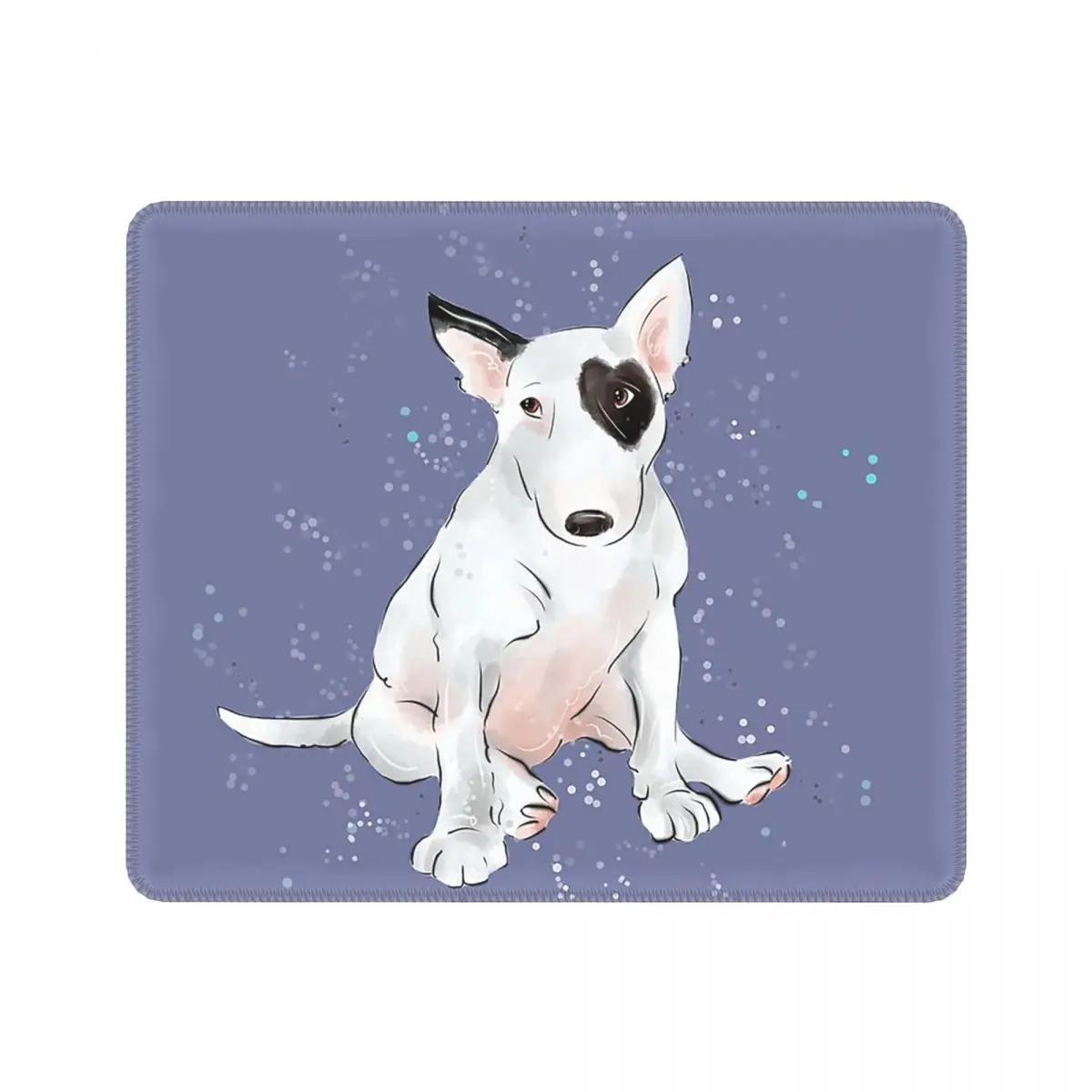 Английский коврик для мыши с рисунком собаки Бультерьера фиксирующимся краем
