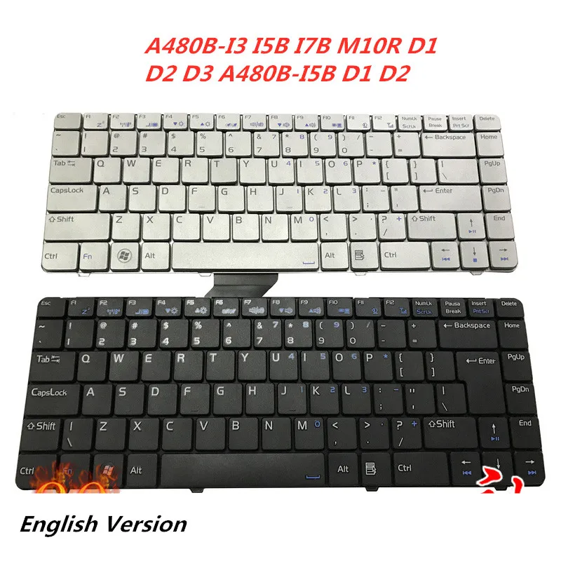 Клавиатура с английской раскладкой для ноутбука Hasee A480B-I3 I5B I7B M10R D1 D2 D3 A480B-I5B |