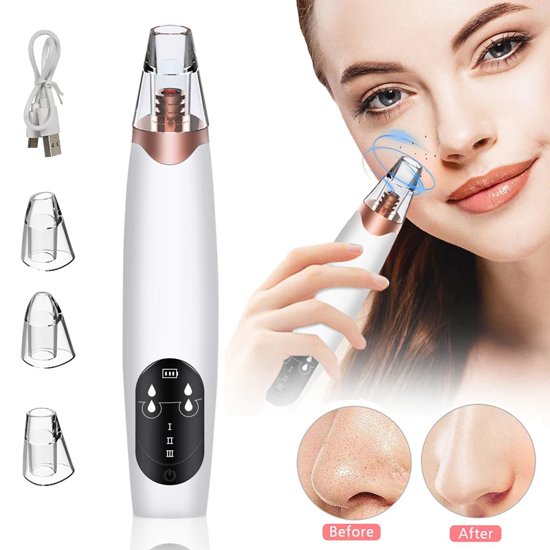 

Blackhead Remover Face Deep Nose Cleaner T Zone Pore Acne Pimple Removal Vacuum Facial Beauty Clean Skin Tool Suction Black Dot