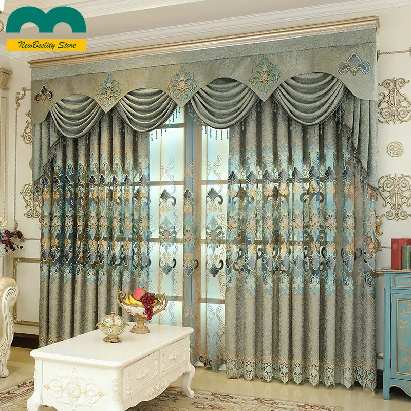 Шторы с вышивкой ажурные жаккардовые занавески из шенилла в европейском стиле