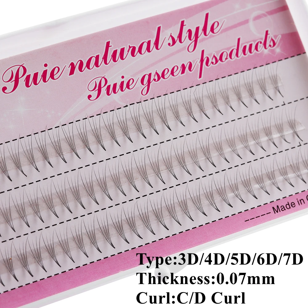 

1 Box 3D/4D/5D/6D/7D 0.07 Thickness C/D Curl Black Individual Cluster Eye Lashes Grafting Fake False Eyelashes Extension Tools