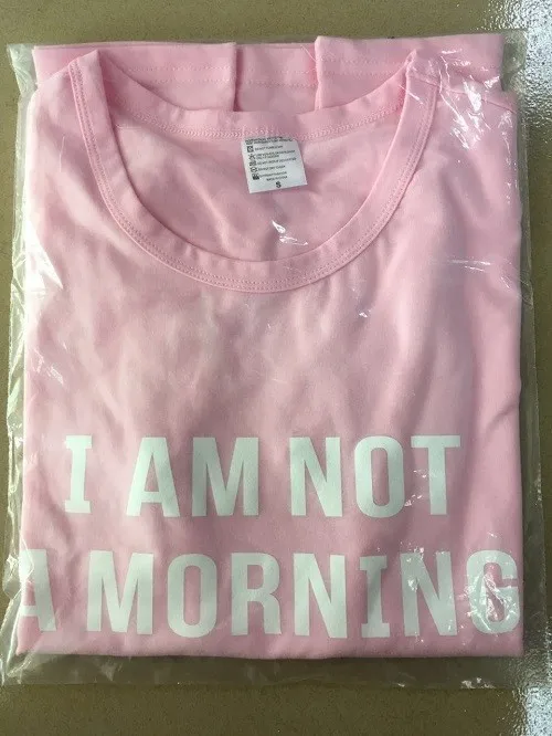 

I"m not a morning person women fashion T-shirt casual girls top tees tumblr funny quote t shirt lazy pink cute tees tops-J072
