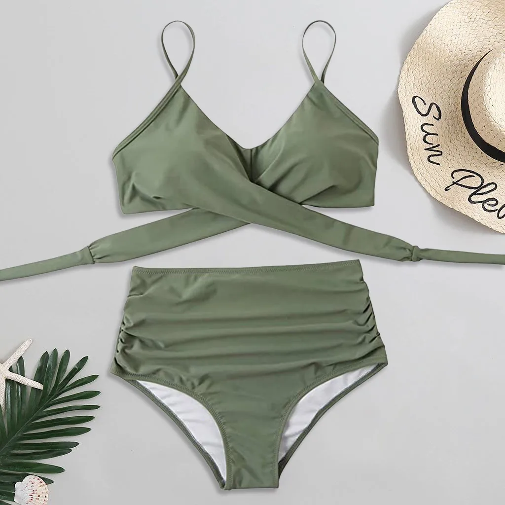 

Bandage Bikini Beachwear Women Sexy Soild Bikini Set Push Up Bathing Swimwear High Waist Swimsuit Brazilian Bikini Bathing Suit