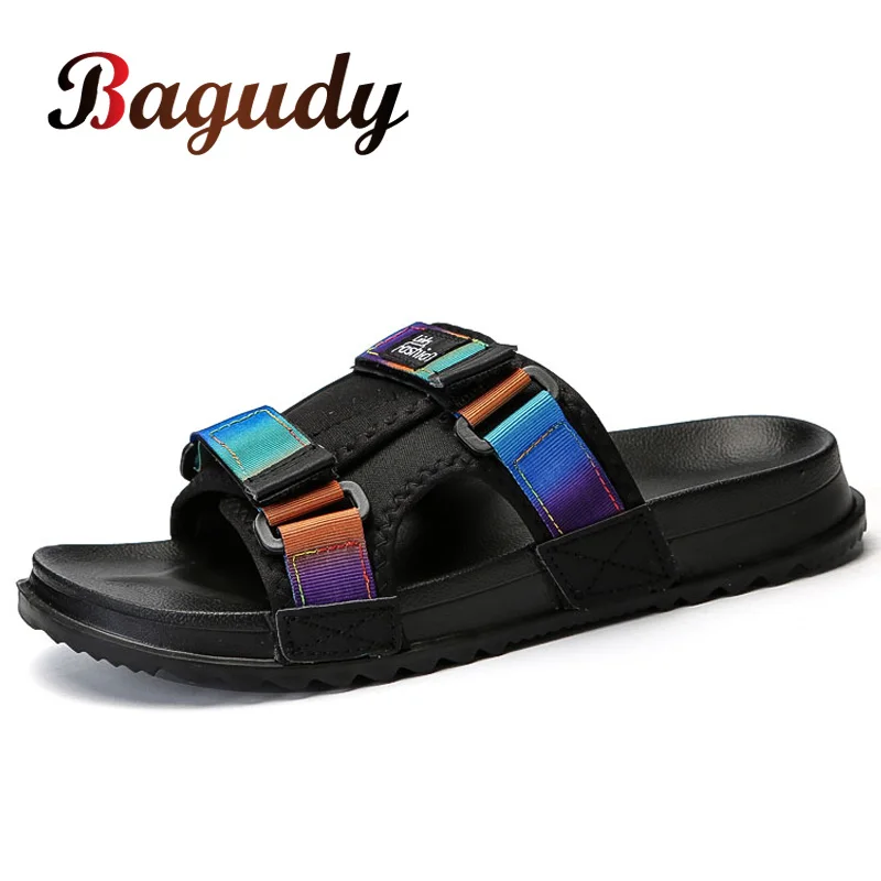 

Summer Shoes Men's Sandals Breathable Canvas Slippers Casual Shoes Man Quality Fashion Design Beach Sandals Roman Water Shoes46