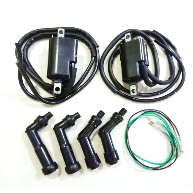2 шт. катушки зажигания мотоцикла с колпачками свечи для Honda CB350F CB400F CB500 CB550 |