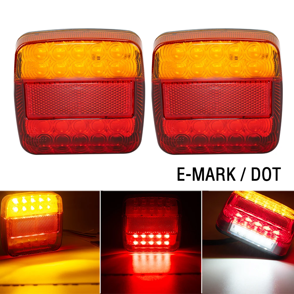 Водонепроницаемый квадратный прицеп светильник s комплект Красный Стоп Хвост