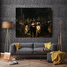 Голландский художник Rembrandt Night масло для часов, печать на холсте, картина для украшения дома, картина для стен в комнату