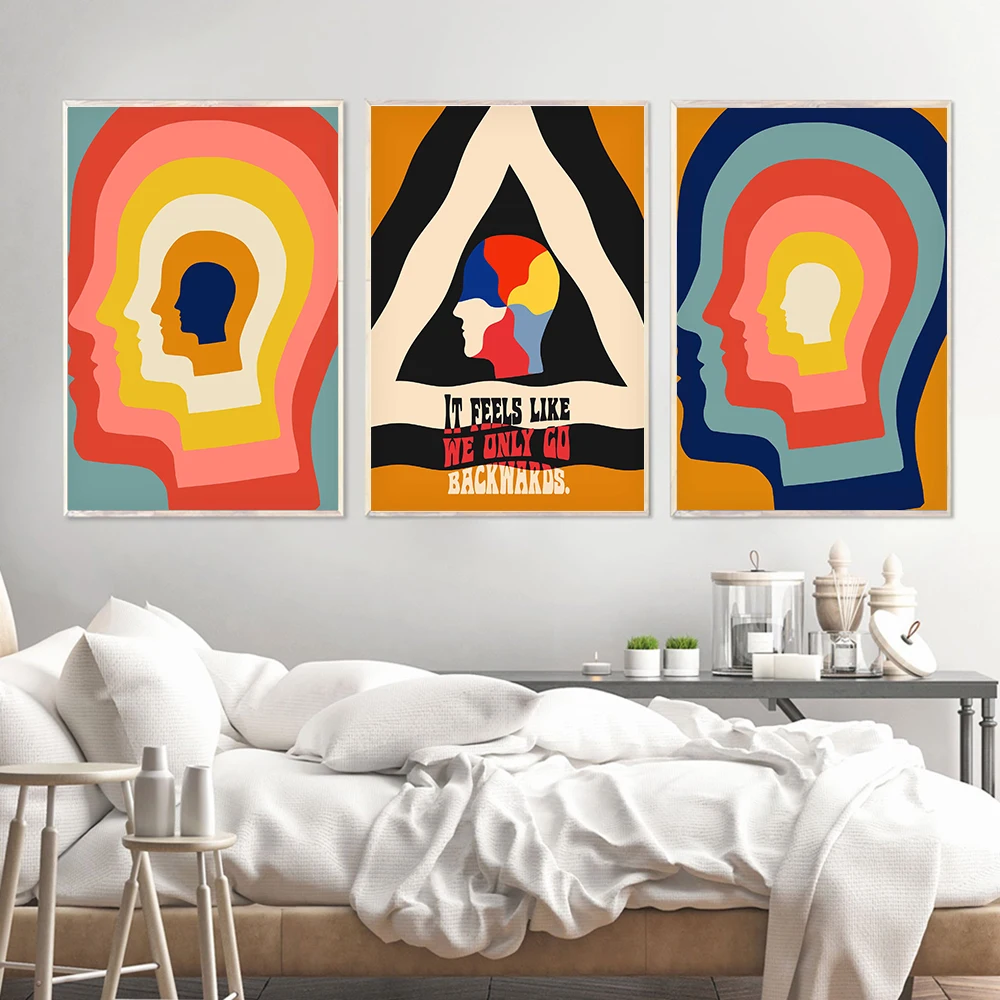 Tame Impala At Glastonbury Gig Холст Плакаты Ретро Абстрактная Геометрия Живопись Красочные