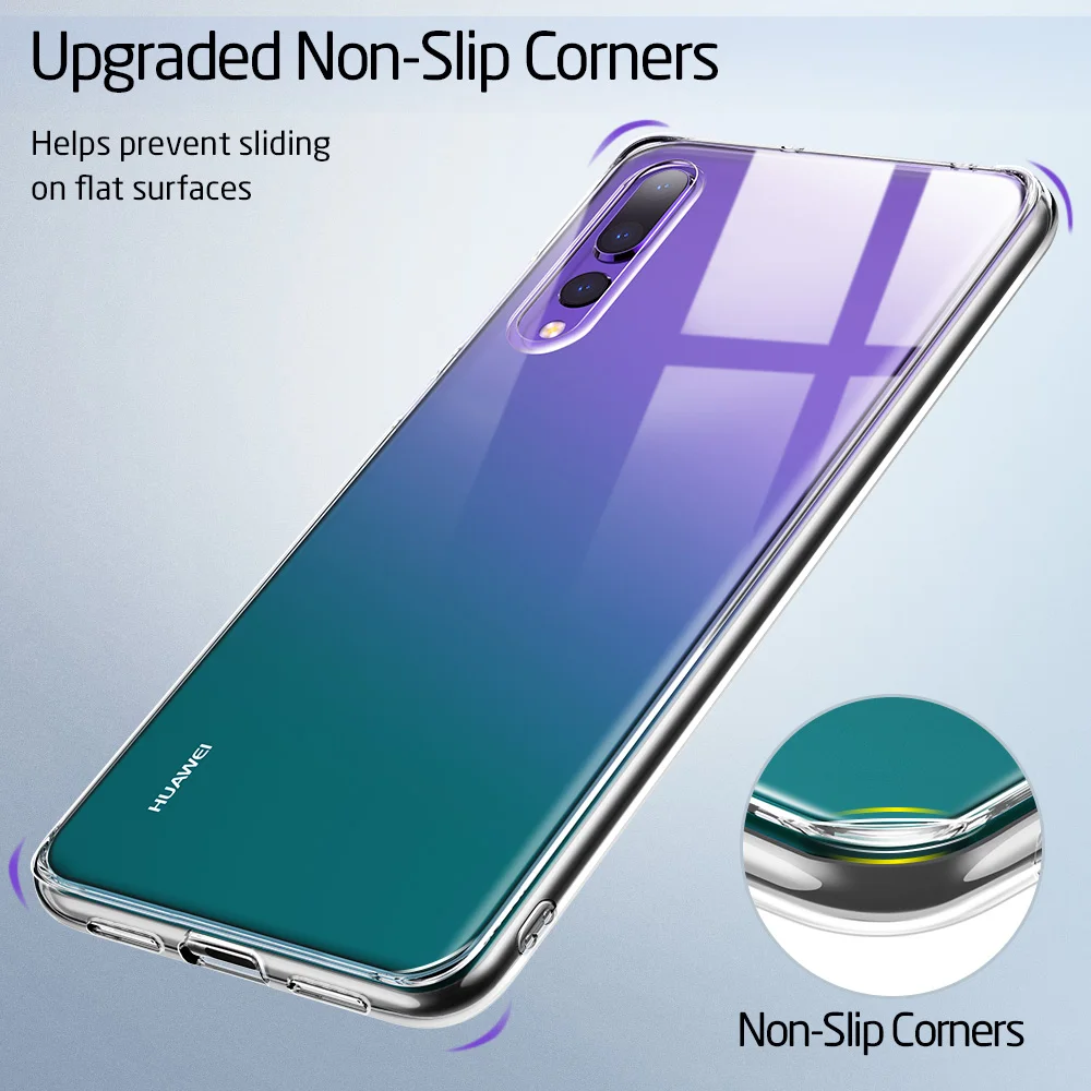 ESR Кристальный чехол из закаленного стекла для телефона huawei P20 полное заднее покрытие для huawei P20 Pro TPU Мягкий край силиконовый стеклянный чехол s Coque