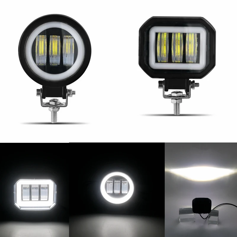 Туманная фара квадратная или круглая для автомобилей/мотоциклов и электроскутеров Arctic V3+ 3 линзы 1 штука включена.