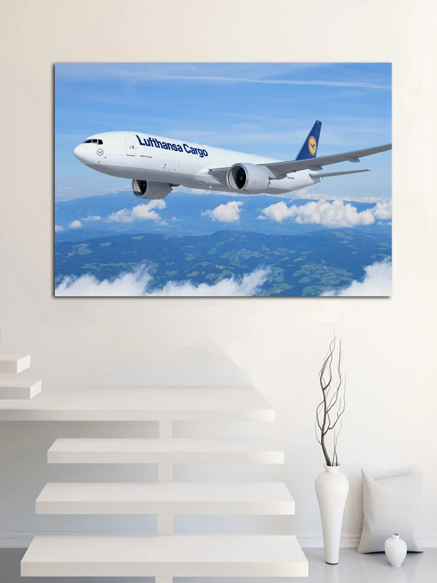 Постеры из ткани с деревянной рамкой для украшения стен дома самолета полета в