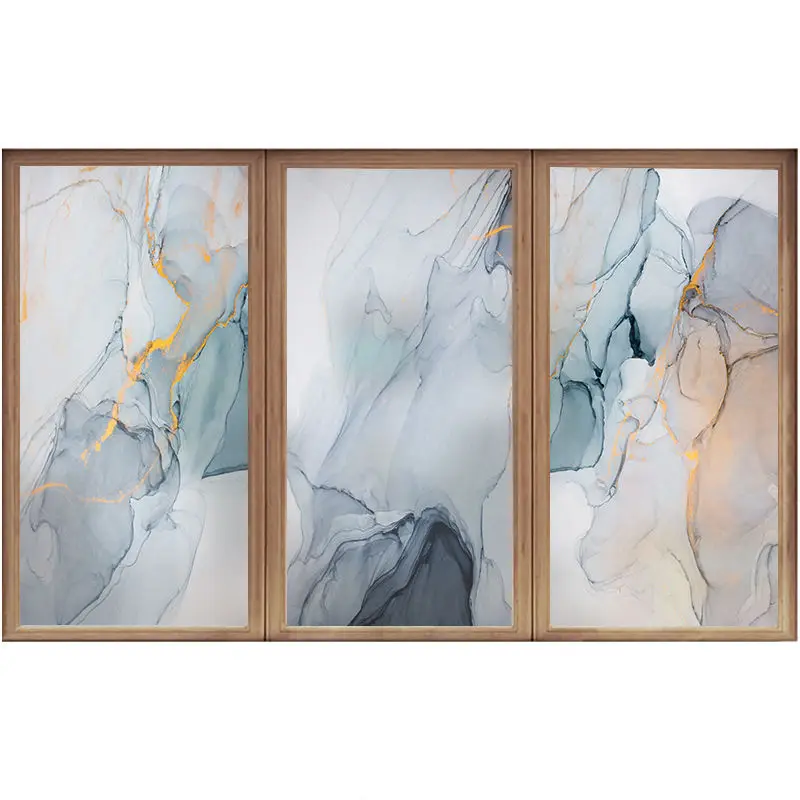 Матовая пленка для окон витражная мраморный декор неклейкая виниловая наклейки