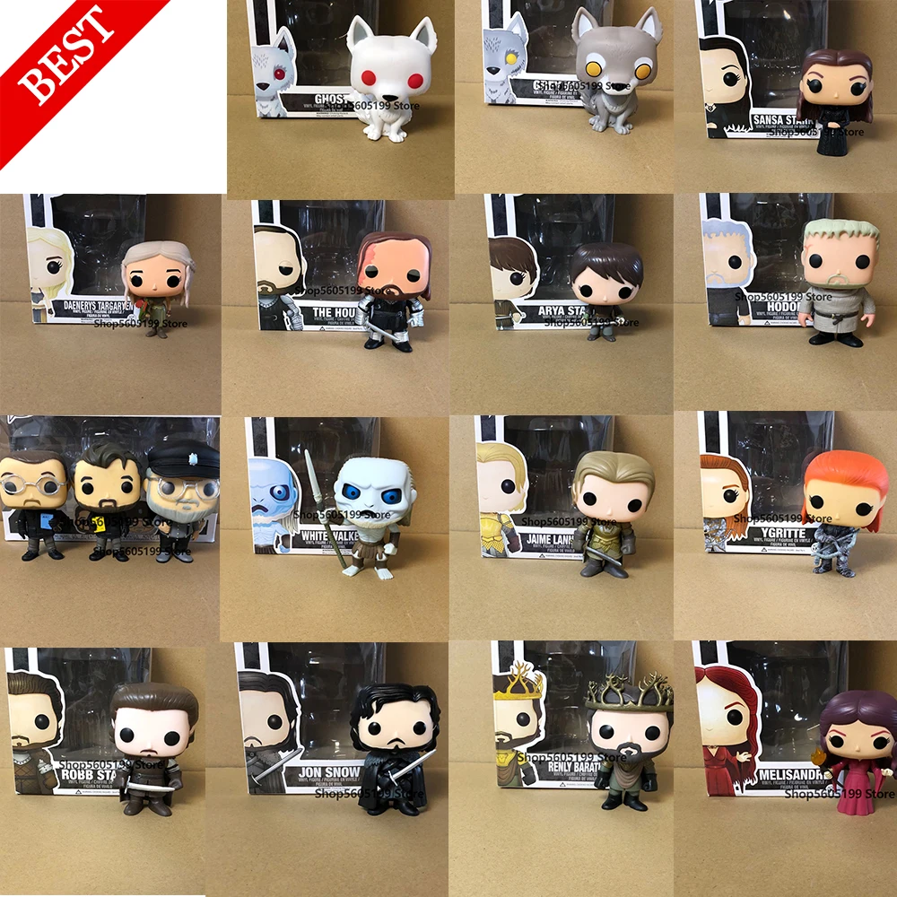

Новинка, игрушки-фигурки Драгон, Ария Старк, собака Санса Старк с коробкой, Коллекционная модель, игрушка для детей
