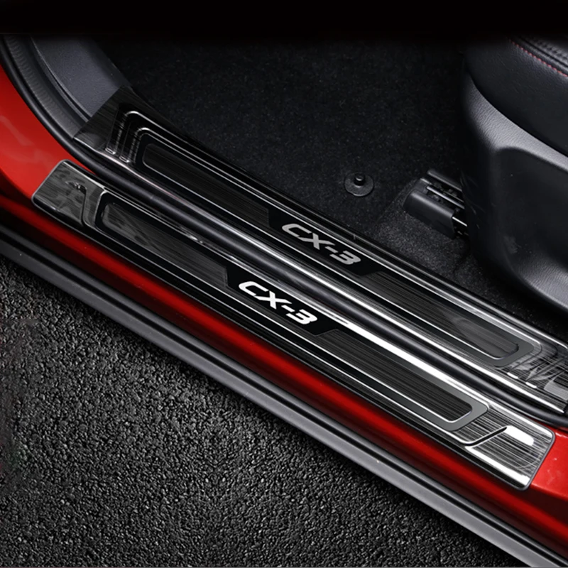 Накладка на порог автомобильной двери из нержавеющей стали для Mazda CX-3 CX3 2015 2016 2017