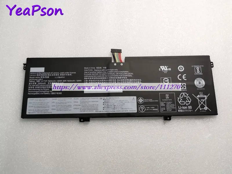 Оригинальный аккумулятор Yeapson L17M4PH1 L17C4PH1 7 68 в 60 Вт ч для ноутбука Lenovo YOGA