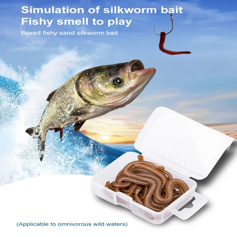 100 шт. набор рыболовных приманок имитация дождевого червя силиконовые приманки