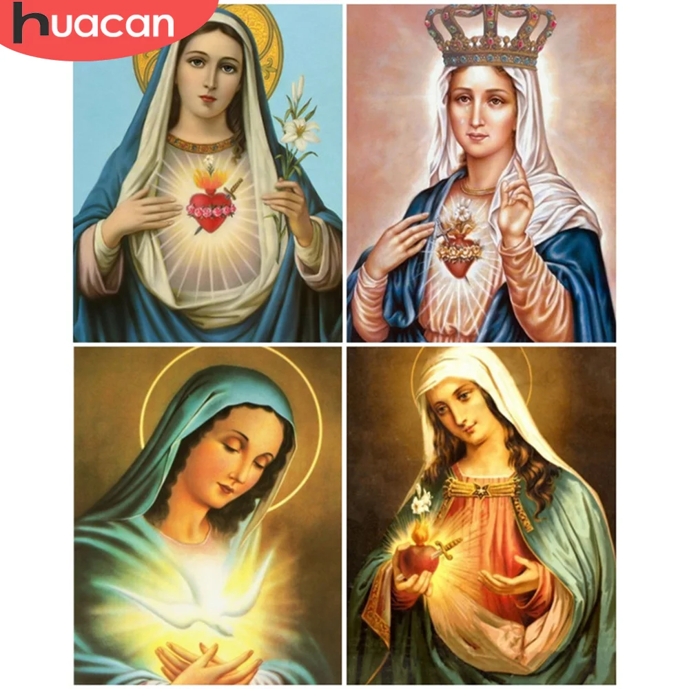 

HUACAN Paint By Number Virgin Mary Drawing On Canvas Painting By Numbers Jesus Kits Religion Handpainted Wall Arts