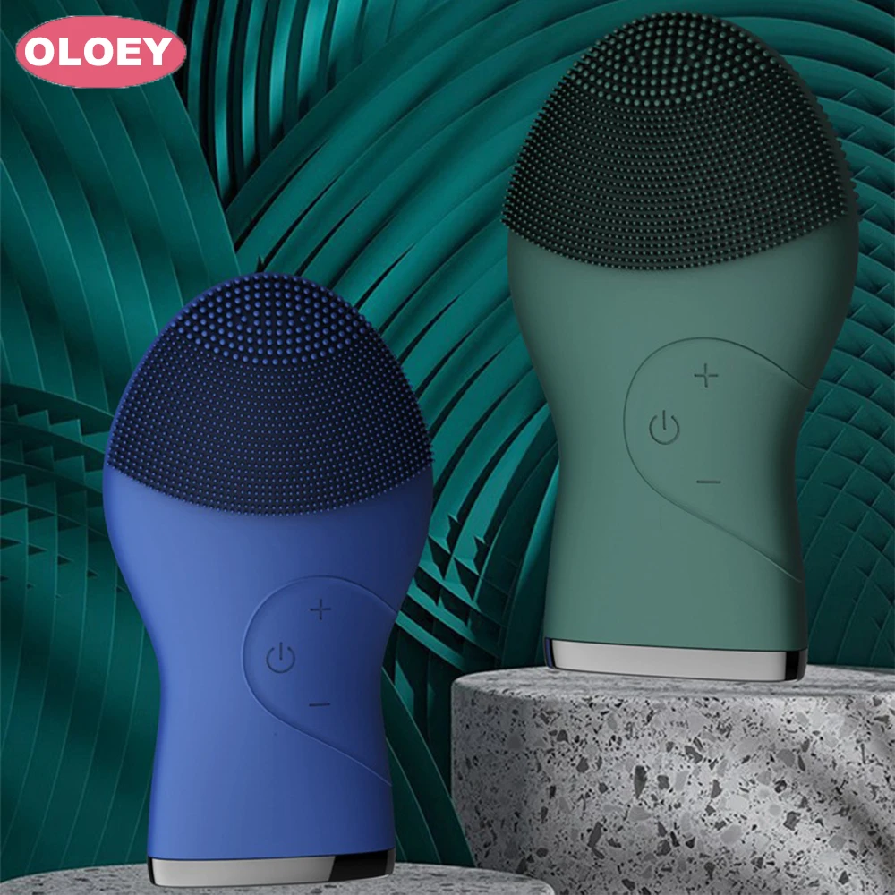 

OLOEY Electric Face Cleansing Brush USB Silicone Sonic Facial Cleanser Deep Washing Women Men Face Massager Skin Care Beauty