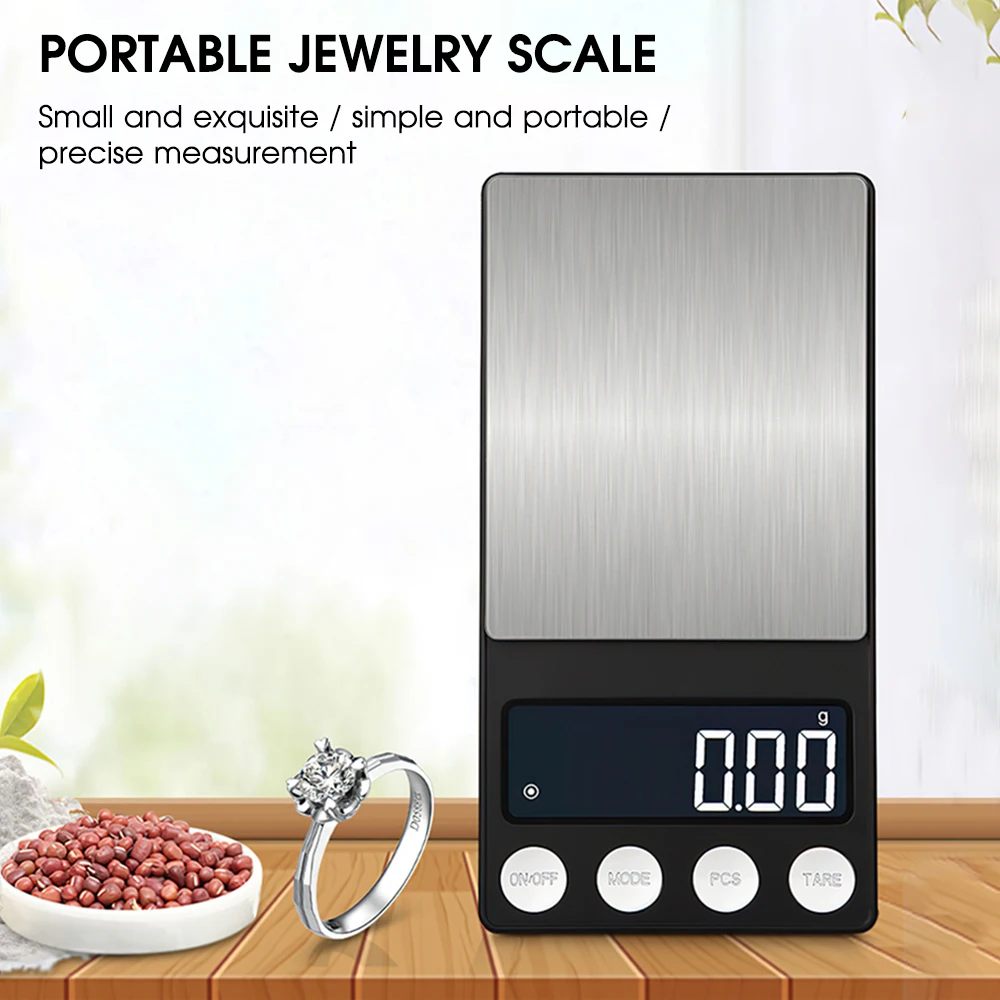 Весы электронные из нержавеющей стали портативные с ЖК-дисплеем 1 кг/0 г - купить