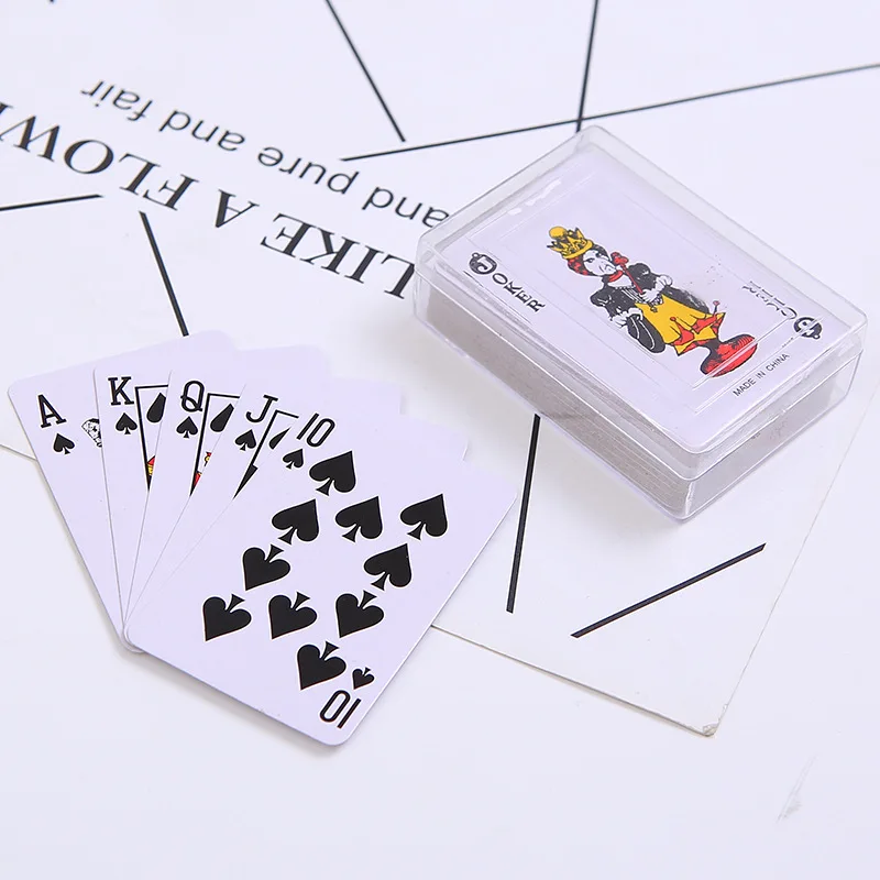 

Portable Mini Lastic Waterproof Adult Playing Cards Game Poker Cards Board Games Outdoor Travel Mini Size Pokers