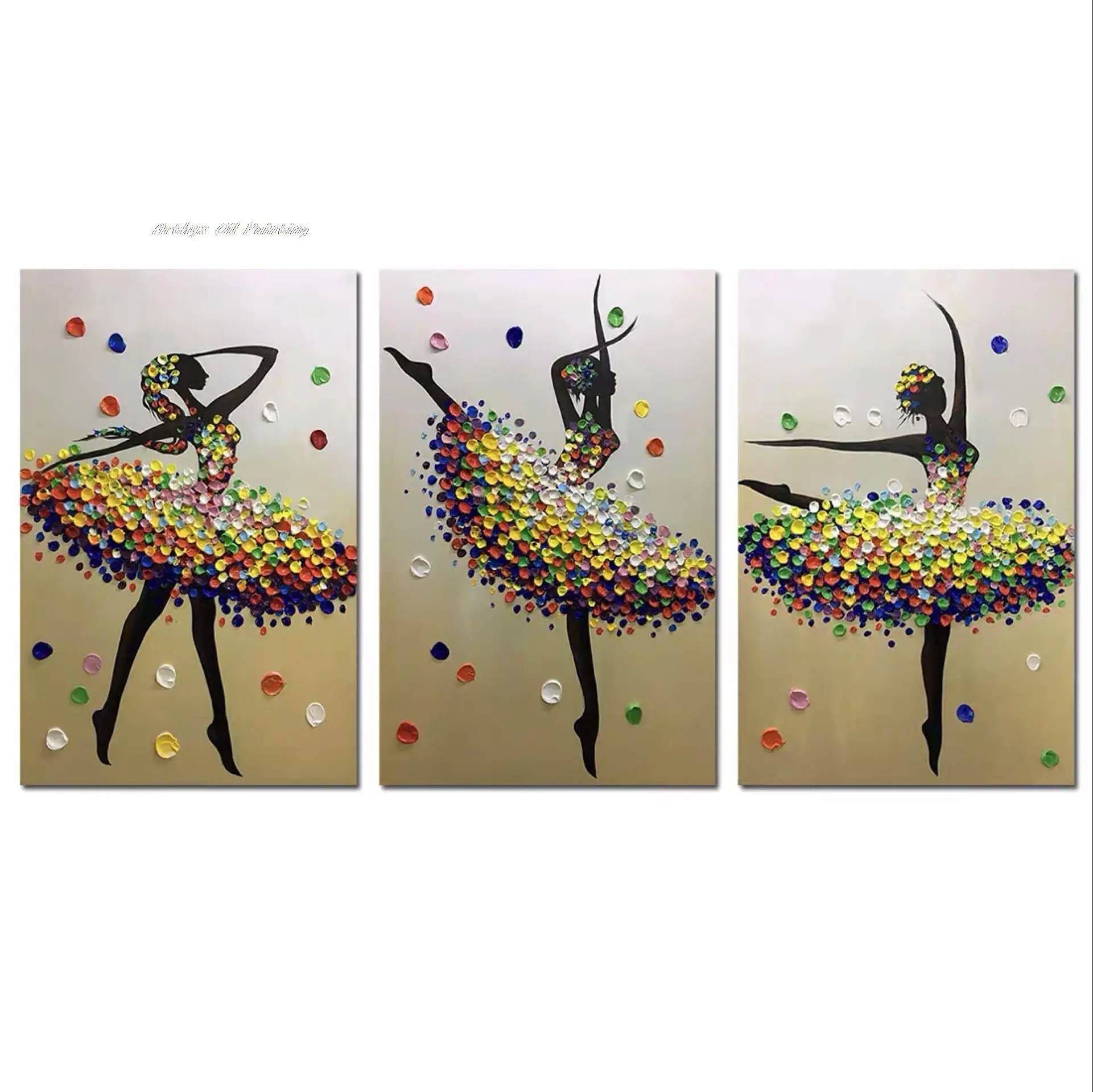 

Arthyx ручная роспись абстрактный нож балерина девушка масляная живопись на холсте Современная Настенная картина для гостиной домашний декор