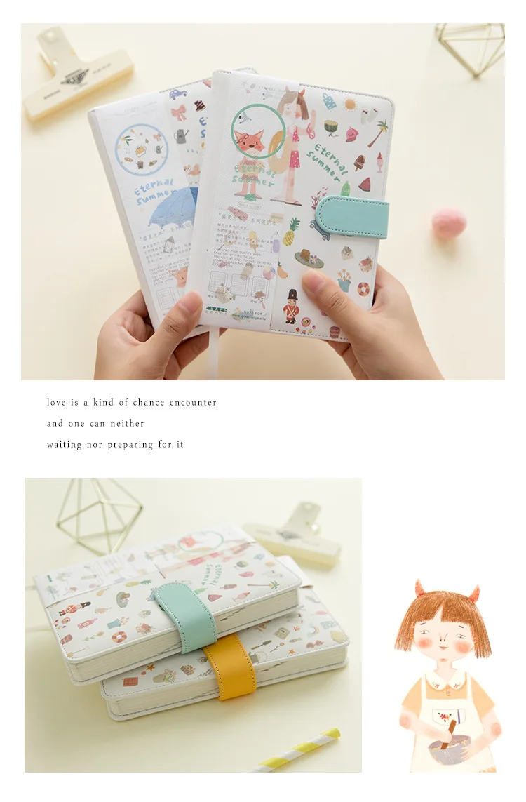 Sharkbang Kawaii записная книжка с магнитной пряжкой, ежедневник, ежедневник, еженедельник, планировщик, Libretas Agenda, школьные канцелярские принадлежности