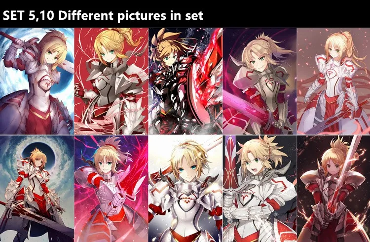 Постер аниме Fate Apocrypha 10 шт./лот подарочная карта игрушки Мордред красный сабель
