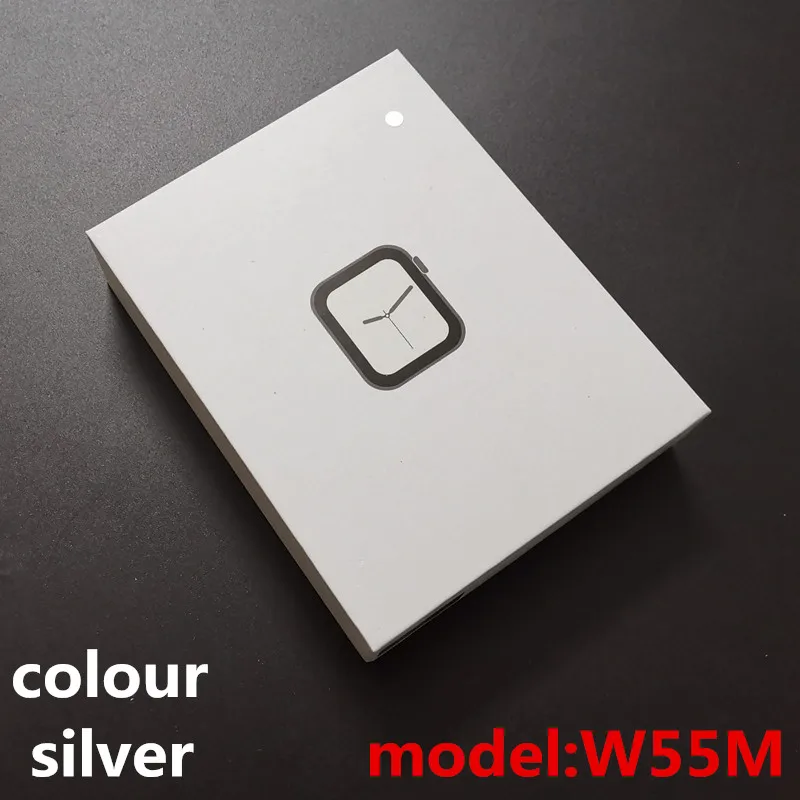 W55M silver Умные часы серии IWO 4 поколения 5 поколения часы 3 поколения часы Поддержка IOS Android W54/W34/I6/I2PRO/P4/QW21/Z7/W55/I7 - Цвет: W55M silver