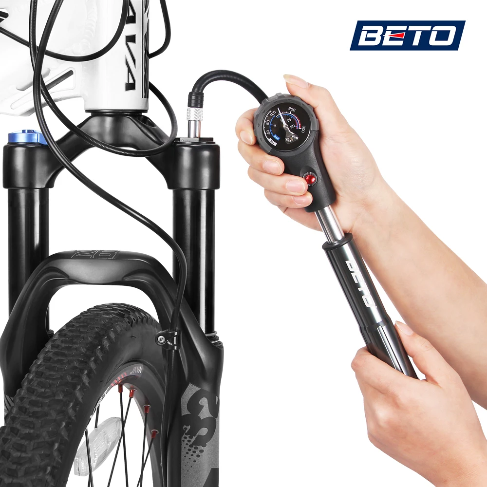 

Beto Combo Bicycle Pumps For Tire Shock Fork Hose Bike Pump High Pressure Gauge Road Mtb Cycling Air Inflator Hand Bicycle Pump
