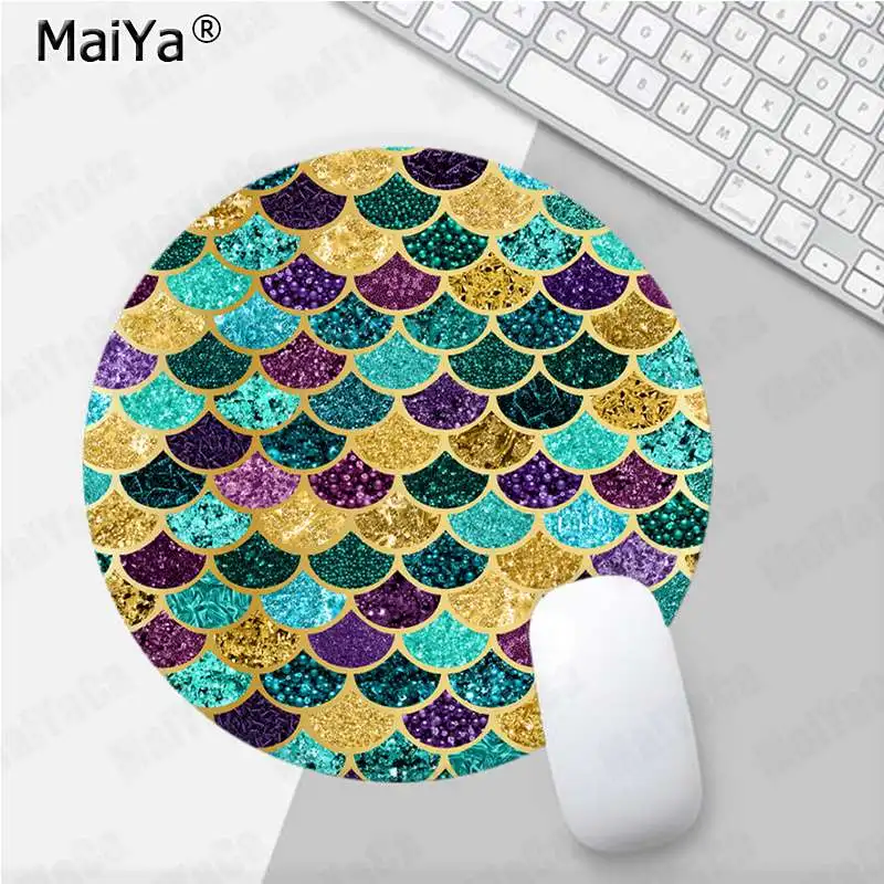 MaiYa розовый и синий Модный Блестящий игровой коврик для мыши с русалочкой мягкие