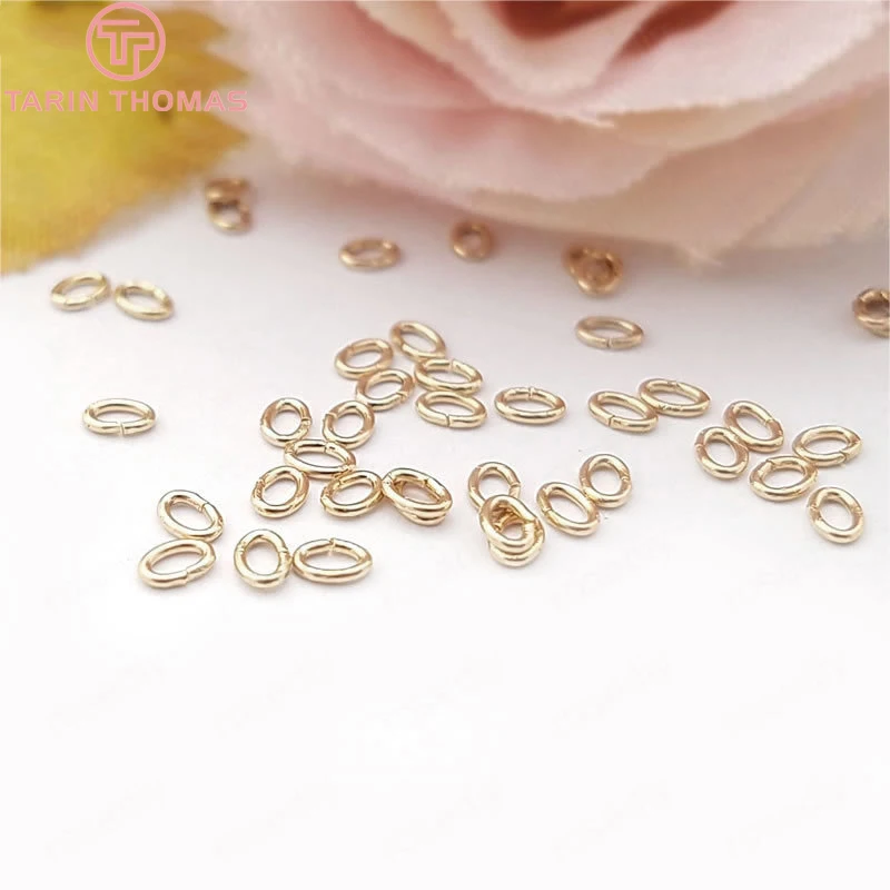 Позолоченные латунные Колечки цвета шампанского 20 шт. 24 к кольца с разрезом