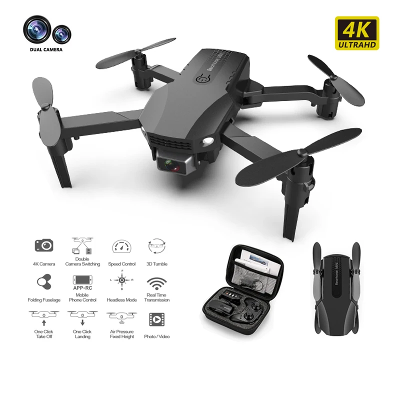 

idg New R16 4k HD Dual Lens Mini Drone WiFi 1080p Real-Time Transmission FPV Drone Foldable RC Quadcopter Toy