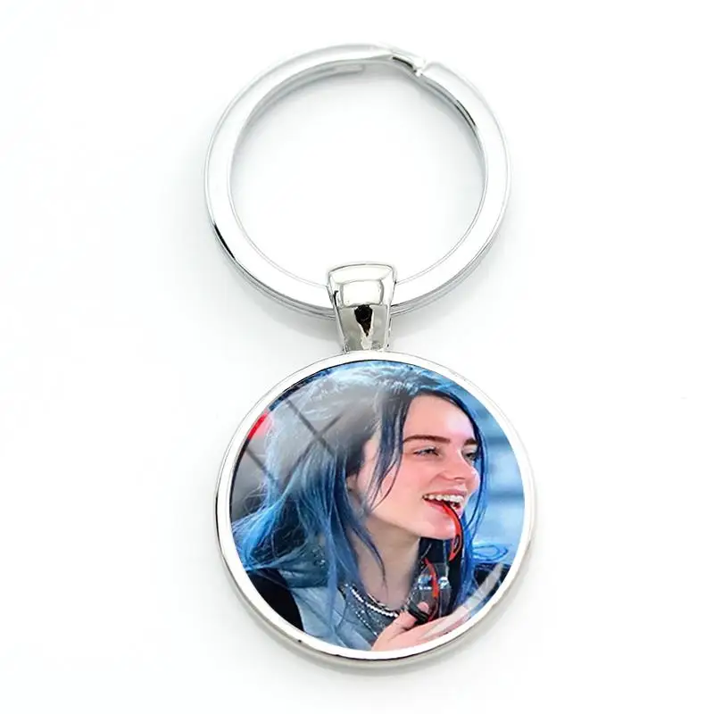 JOINBEAUTY, хип-хоп, музыка, звездное искусство, изображение, брелок Billie Eilish, женский брелок, кольцо, держатель, подарок на день рождения, ювелирное изделие HB09 - Цвет: HB03