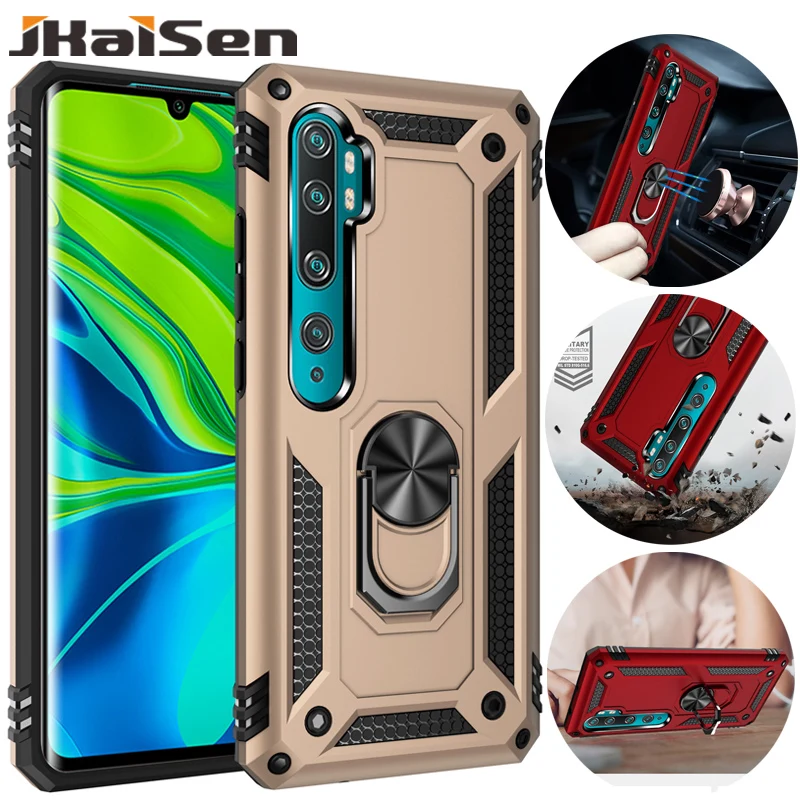 

Sergeant Armor Phone Case For Xiaomi 9 SE 9T Pro CC9 9Lite CC9E CC9Pro Finger Ring Holder Protective Case For Xiaomi A3 Note 10