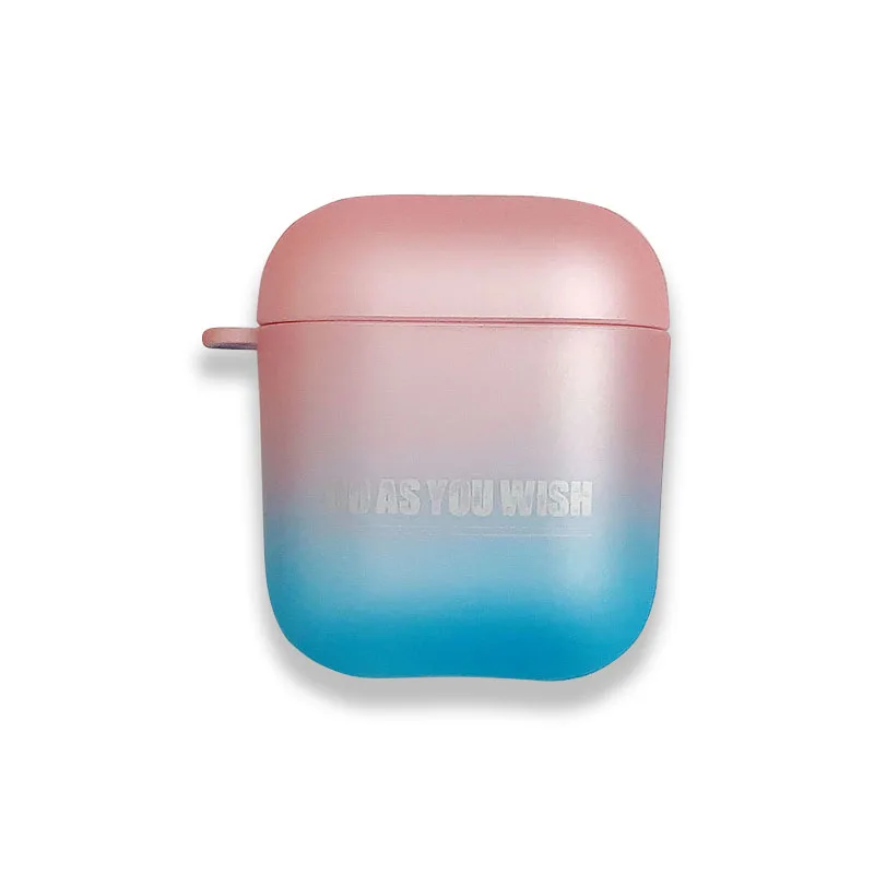 Градиентный цветной защитный чехол airpods жесткая наклейка беспроводная bluetooth