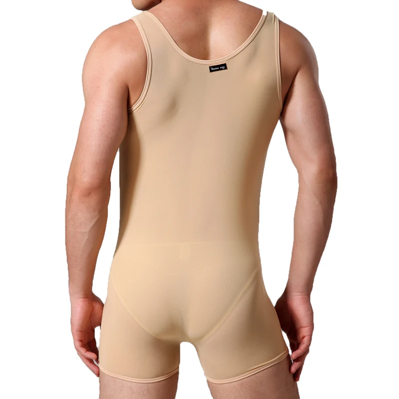 Мужское боди корсет из эластичной ткани прозрачное дышащее нижнее белье