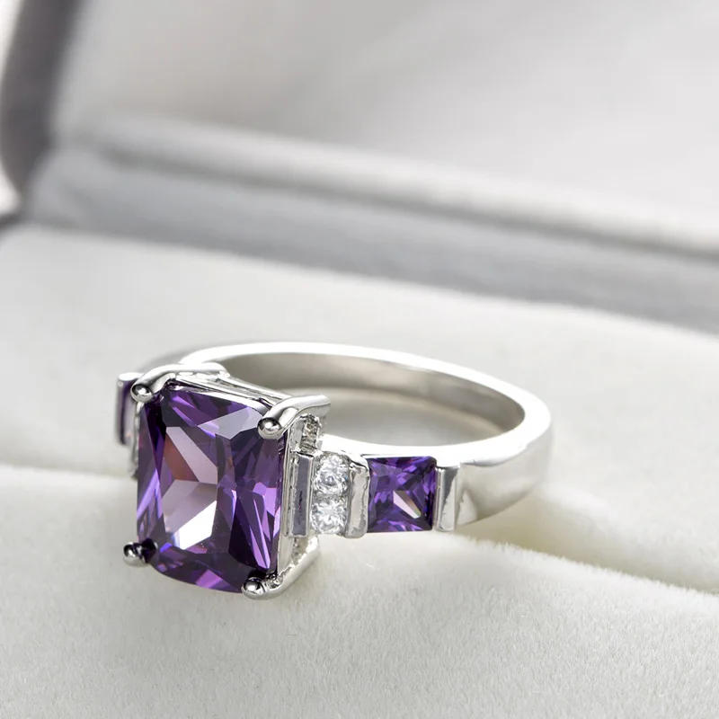 NEW Luckyshine Woman Classic AAAA Unique Fire Square Champagne CZ Silver Rings Wedding Party Holiday Gifts | Украшения и