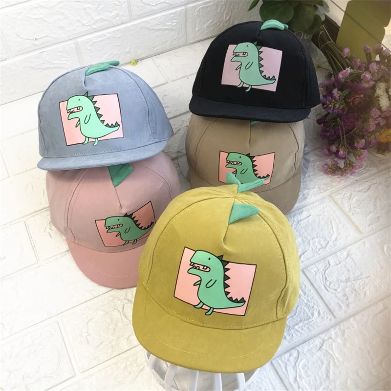 Fashion 2-8 Years old Children Baseball Cap Boys Girls Dinosaur style Snapback adjustable Kids Hip Hop Hat Sun cap wholesale | Аксессуары
