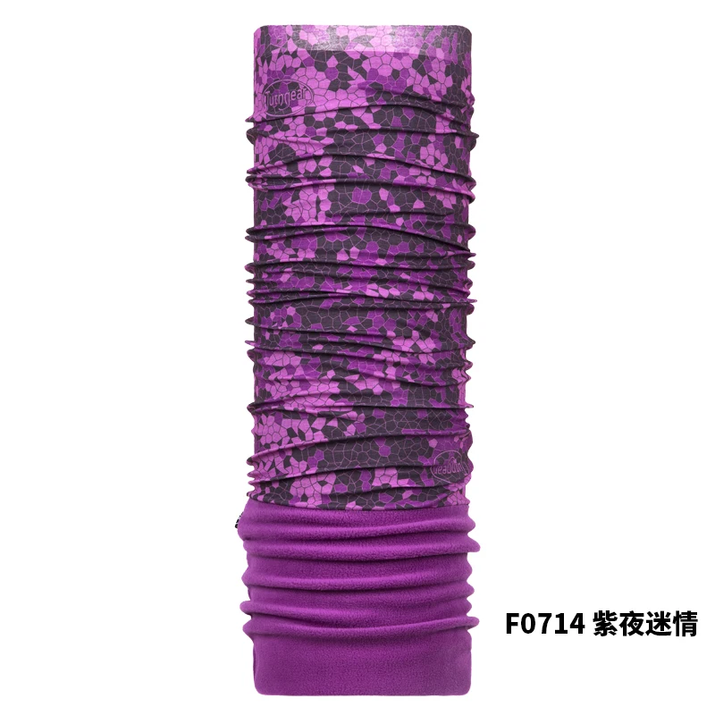 Purple night TUTNGEAR разноцветная флисовая Волшебная велосипедная Треккинговая повязка 84 см теплая ветрозащитная Двухступенчатая быстросохнущая бесшовная шапка-глушитель - Цвет: Purple night