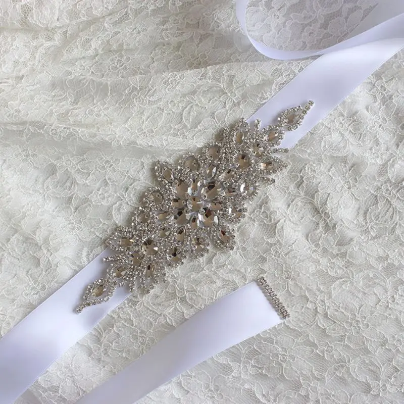 

270x4cm Women Wedding Sash Elegant Rhombic Rhinestone Faux Crystal Ribbon Bridal Wide Waist Belt Jewelry Dress Cummerbund