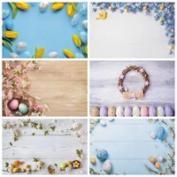easter egg flower white wood board floor spring backdrop vinyl photography background for photo studio photophone photozone prop
