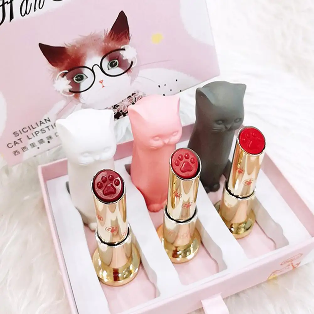 Hobbyлейн 3 цвета матовая водостойкая помада губная набор долговечная кристальная